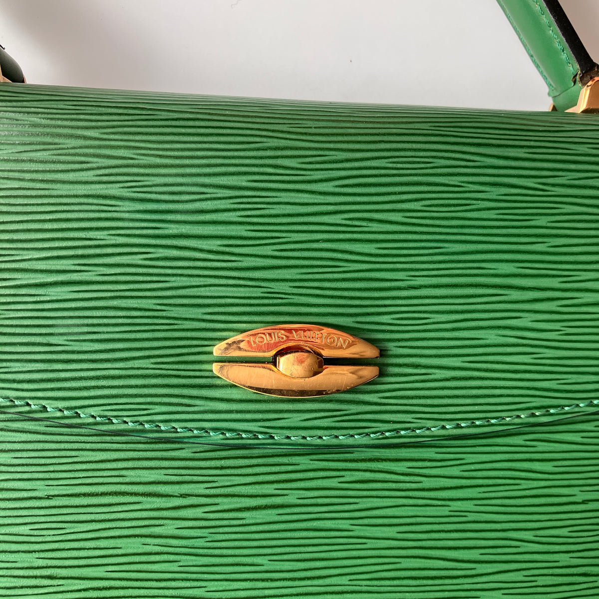 Louis Vuitton Vintage Malesherbes Green Epi Top Handle Bag