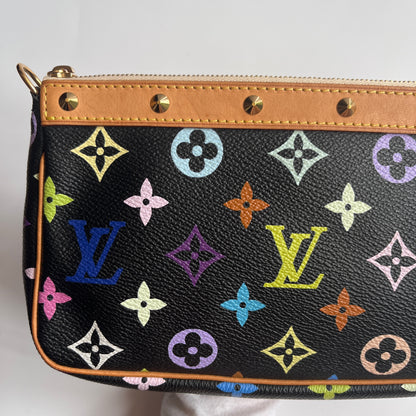 Louis Vuitton x Takashi Murakami Black Multicolor Pochette
