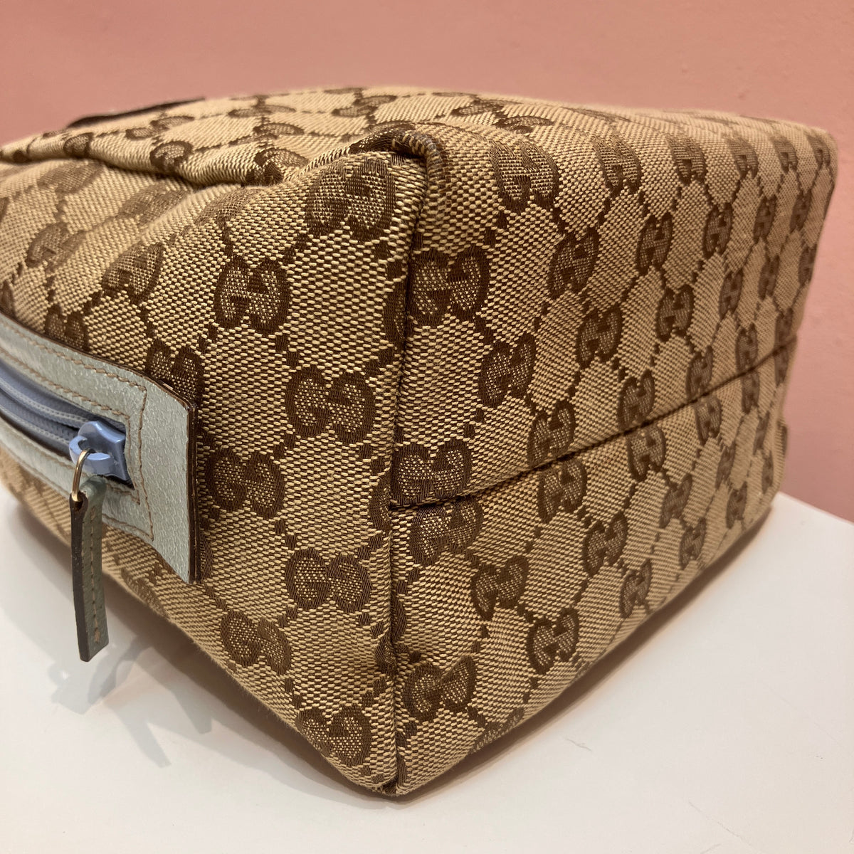 Gucci Vintage GG Canvas Tofu Top Handle Bag