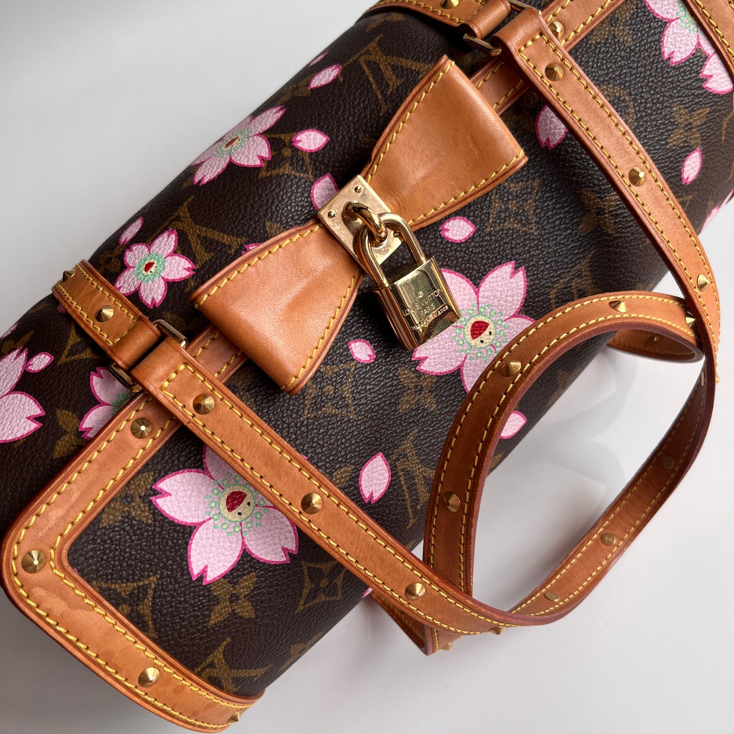 Louis Vuitton x Takashi Murakami Papillon Cherry Blossoms Top Handle Bag NO KEY