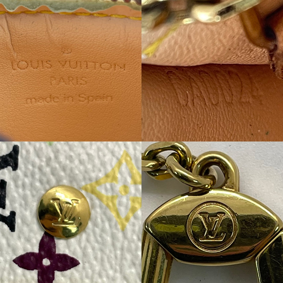 Louis Vuitton Monogram Multicolor Pochette Cles White