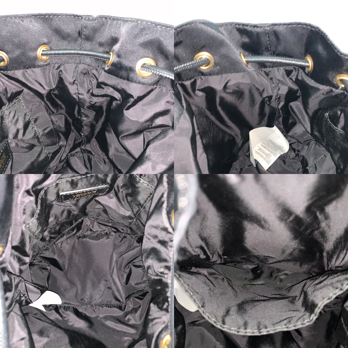 Versace Black Nylon Bucket La Medusa Crossbody Bag