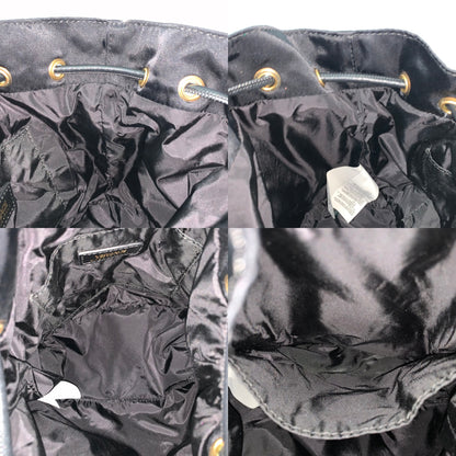 Versace Black Nylon Bucket La Medusa Crossbody Bag