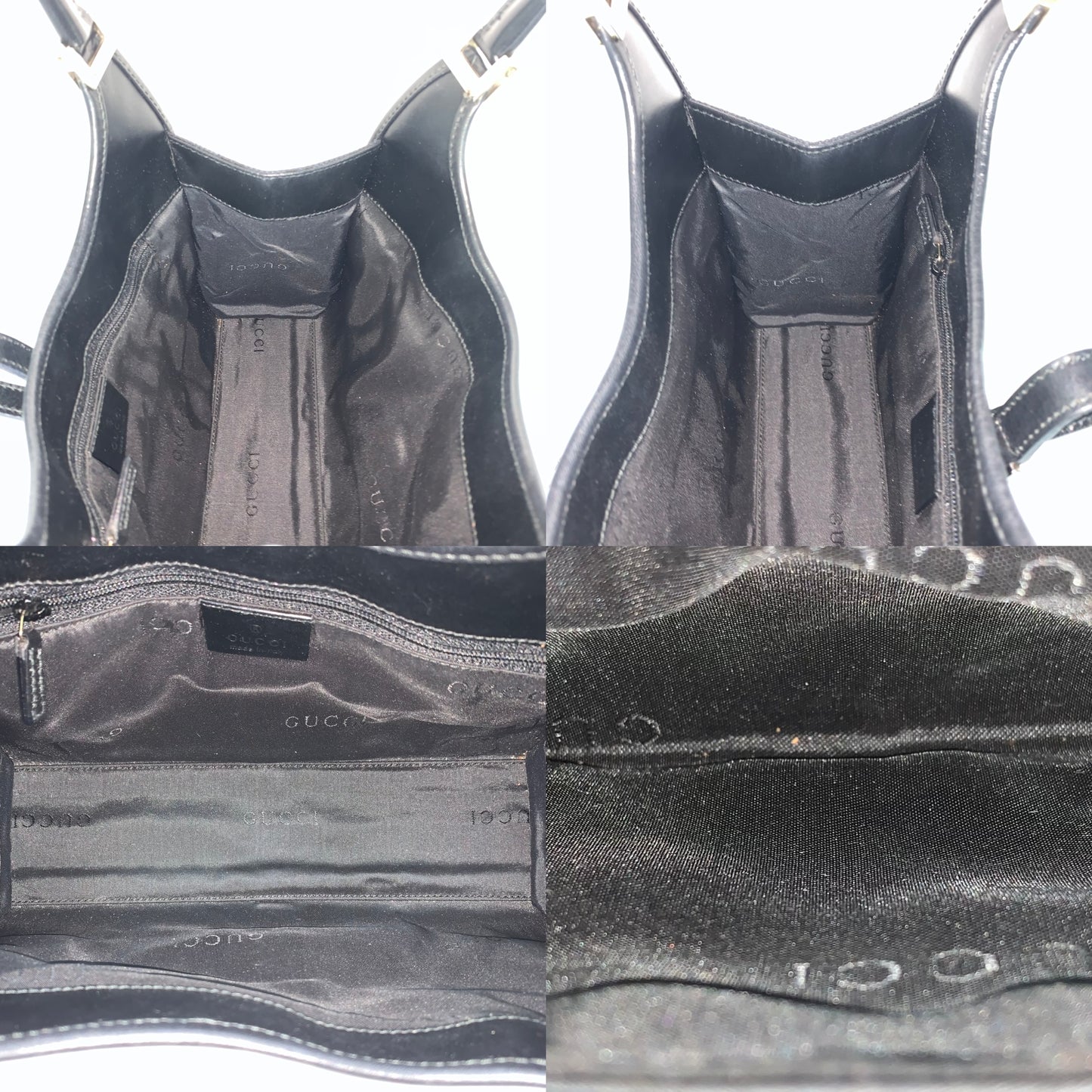 Gucci Vintage Black Jackie Canvas Shoulder Bag