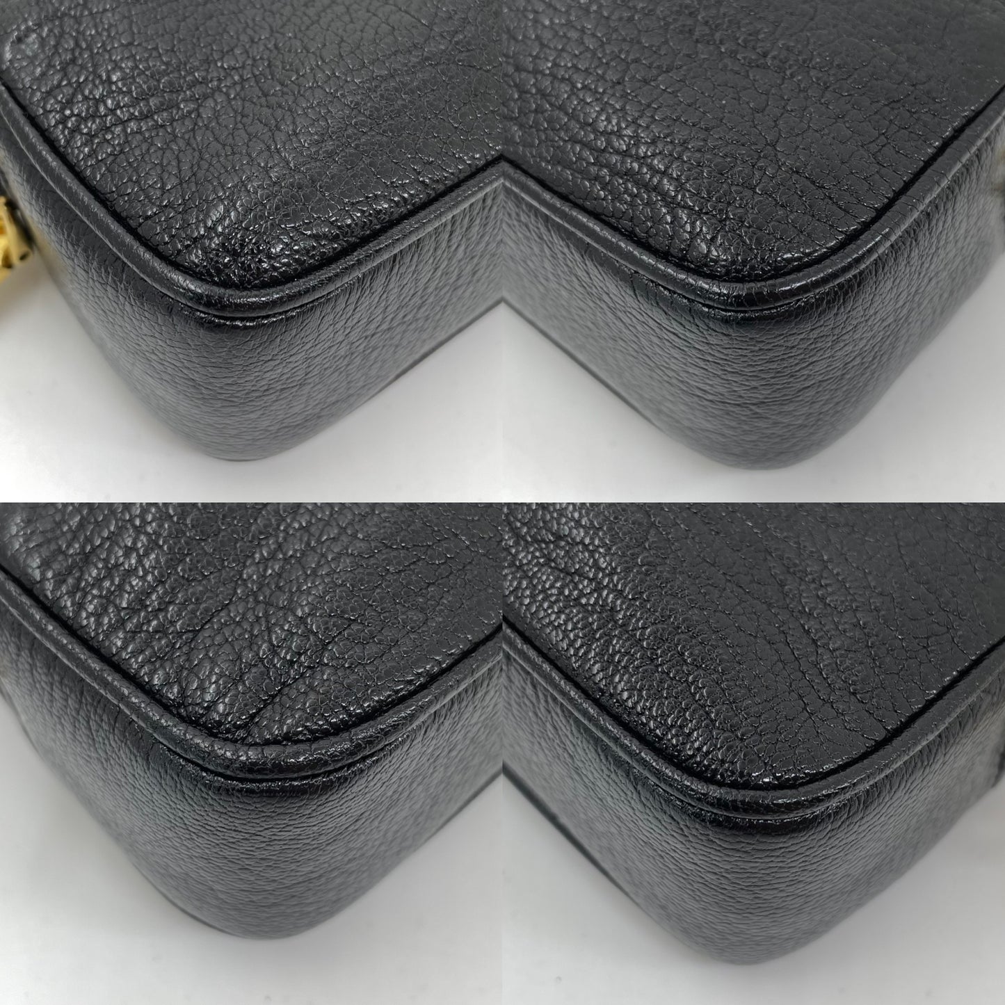 Miu Miu Black Goatskin Madras Double Zip Pochette Clutch