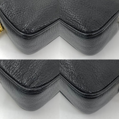 Miu Miu Black Goatskin Madras Double Zip Pochette Clutch