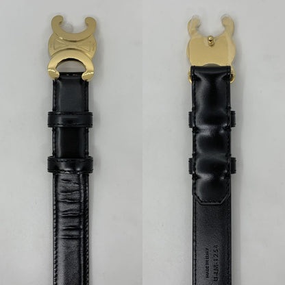 Celine Triomphe Black Leather Belt
