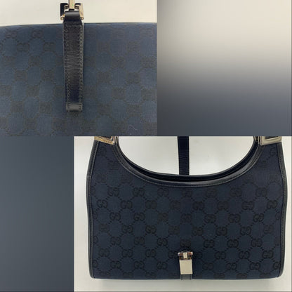 Gucci Vintage Black Jackie Canvas Shoulder Bag