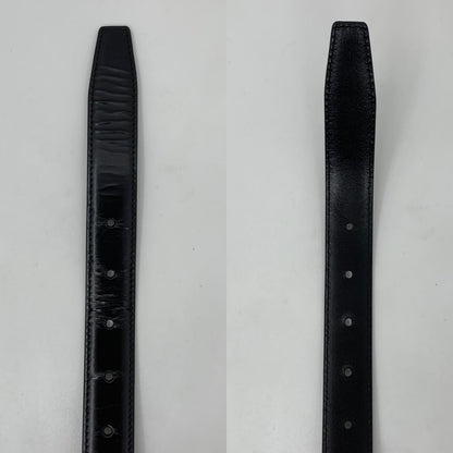 Celine Triomphe Black Leather Belt