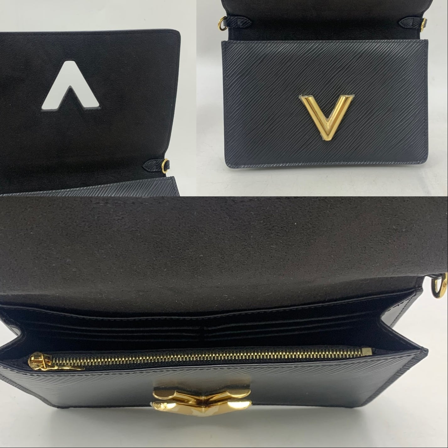 Louis Vuitton Black Epi Twist Wallet on Chain GHW RFID