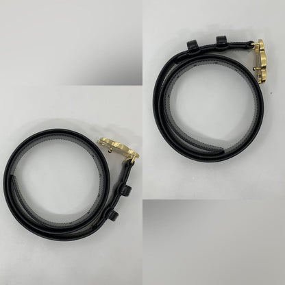 Celine Triomphe Black Leather Belt