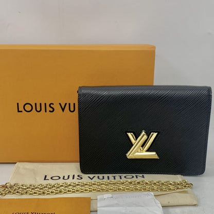 Louis Vuitton Black Epi Twist Wallet on Chain GHW RFID