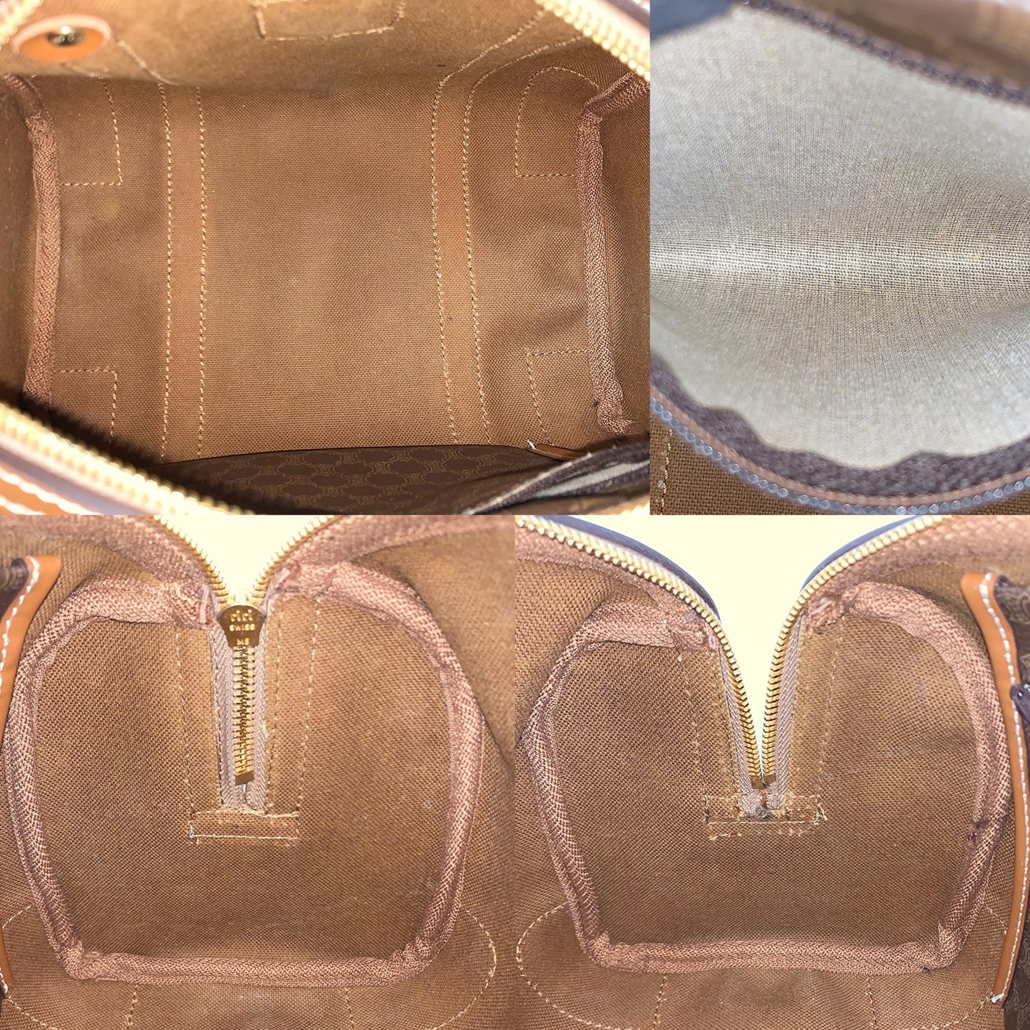 Celine Vintage Macadam Coated Canvas Boston Bag