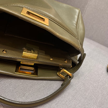 Fendi Peekaboo Mini Olive Green Crossbody Bag
