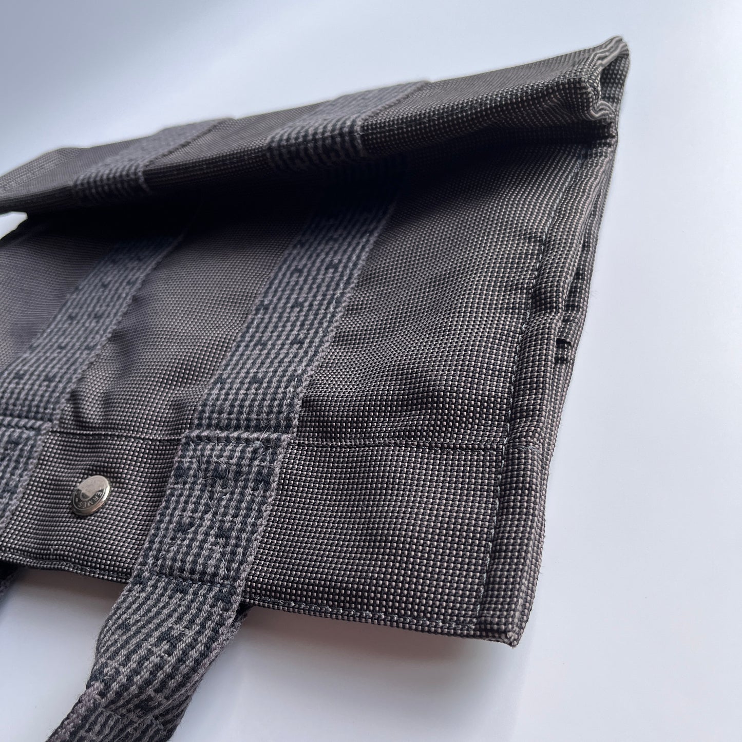 Hermes Herline PM Gray Canvas Tote Bag
