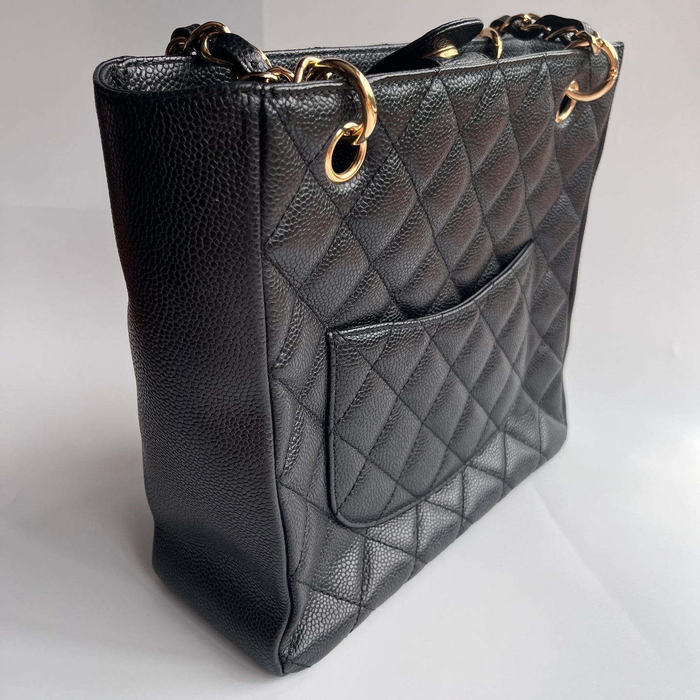 Chanel Vintage Black Caviar PST Tote Bag