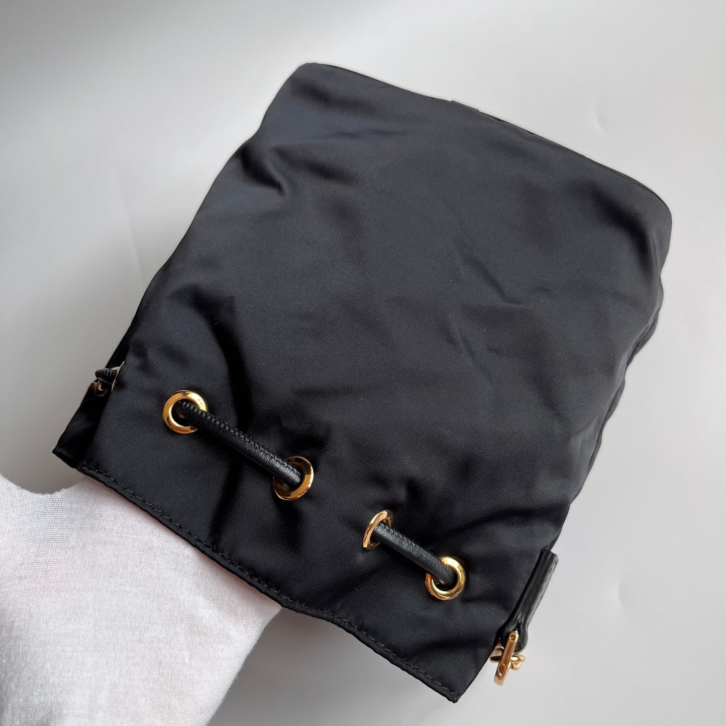 Versace Black Nylon Bucket La Medusa Crossbody Bag