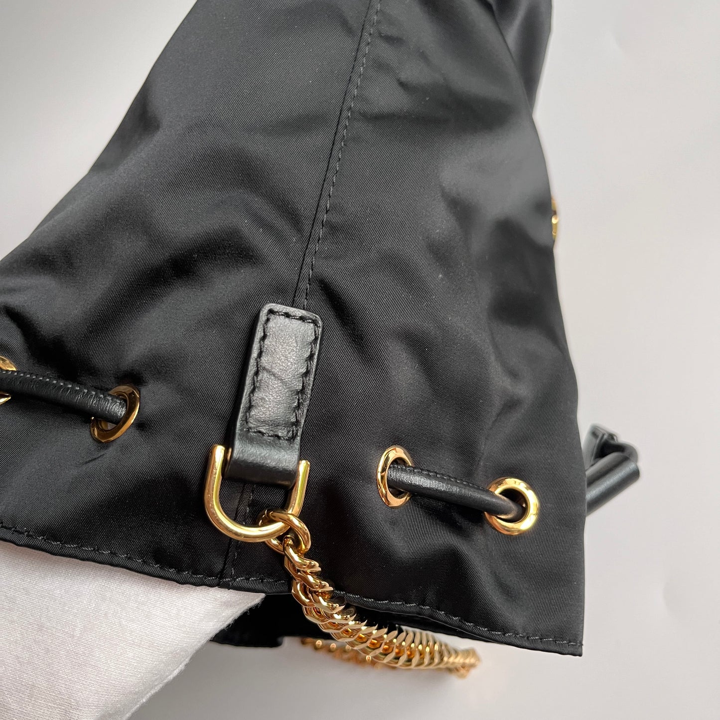 Versace Black Nylon Bucket La Medusa Crossbody Bag