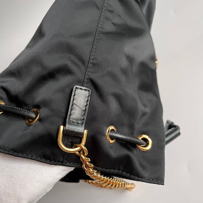 Versace Black Nylon Bucket La Medusa Crossbody Bag