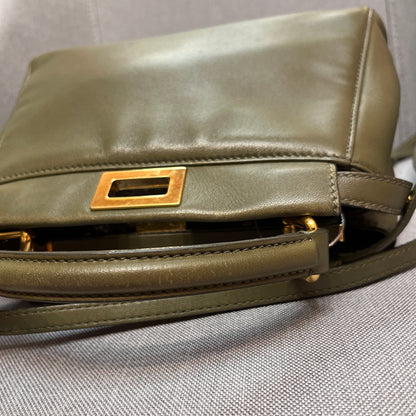 Fendi Peekaboo Mini Olive Green Crossbody Bag