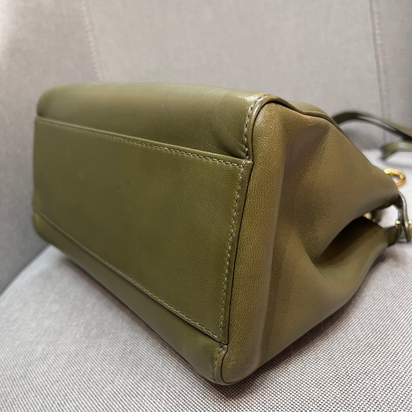 Fendi Peekaboo Mini Olive Green Crossbody Bag