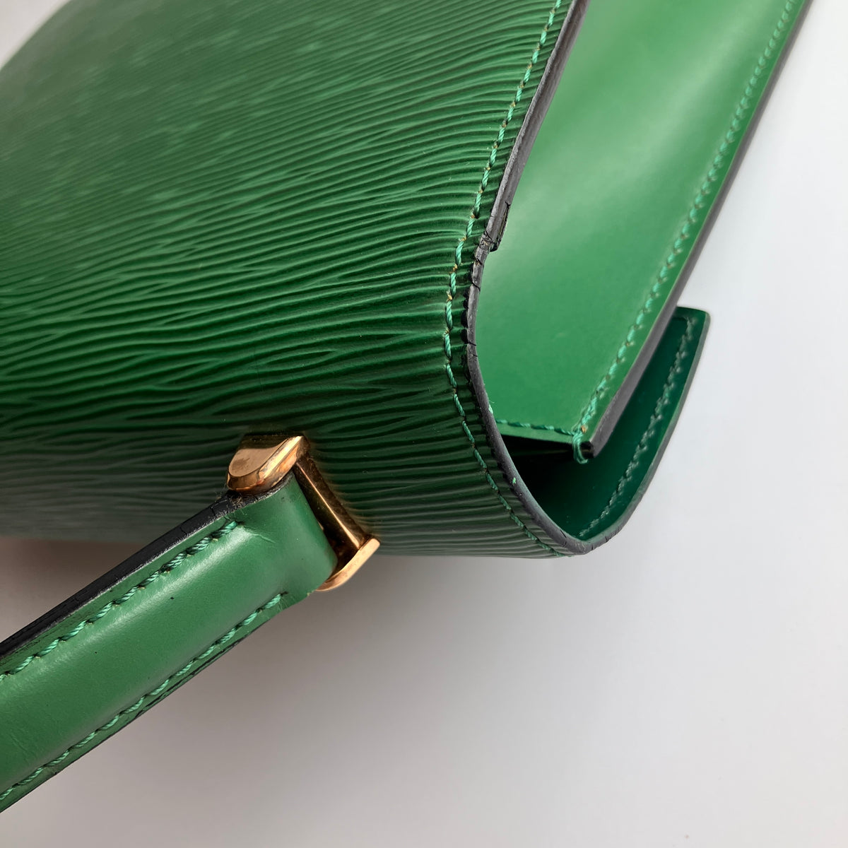 Louis Vuitton Vintage Malesherbes Green Epi Top Handle Bag