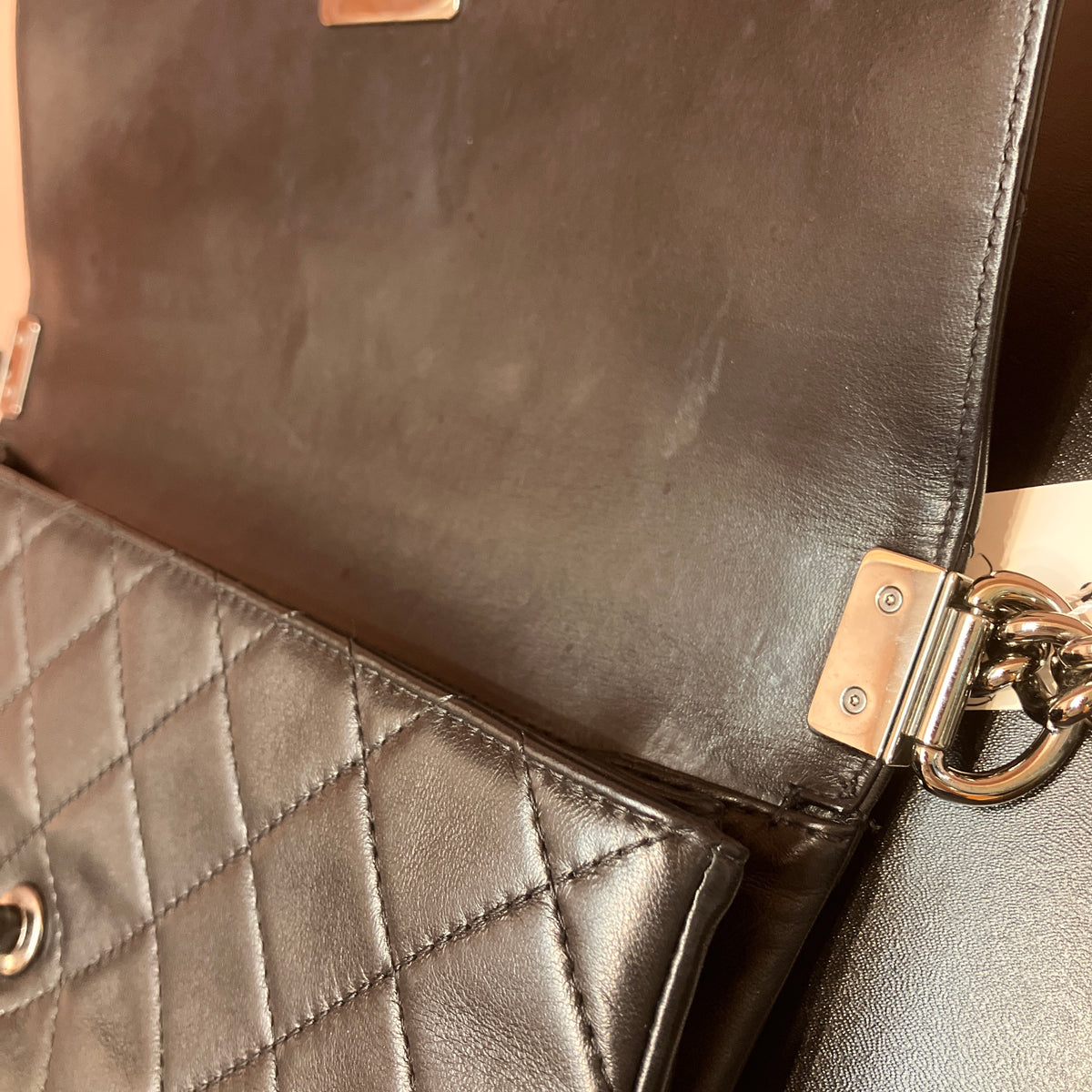 Chanel Boy East West Flap Black Leather Crossbody Clutch Bag