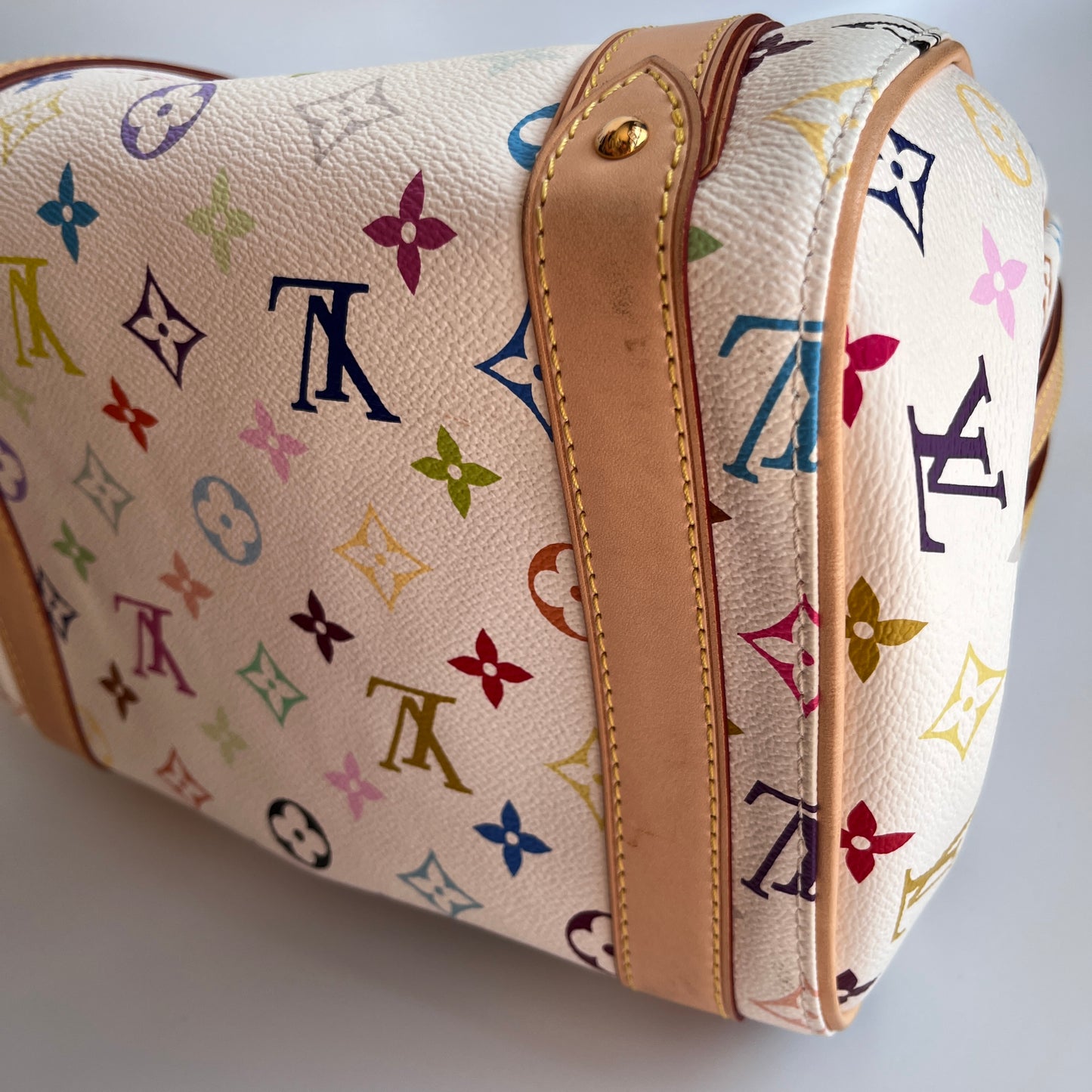 Louis Vuitton x Takashi Murakami White Multicolor Priscilla Handbag