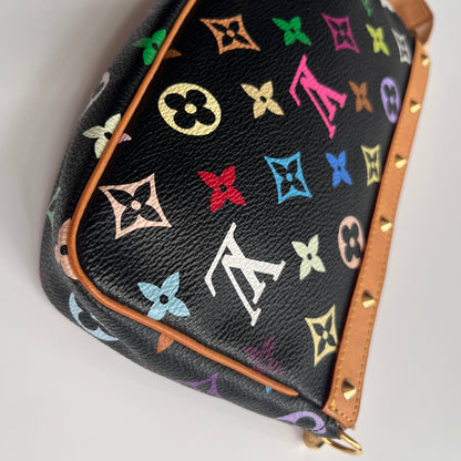 Louis Vuitton x Takashi Murakami Black Multicolor Pochette