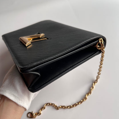 Louis Vuitton Black Epi Twist Wallet on Chain GHW RFID