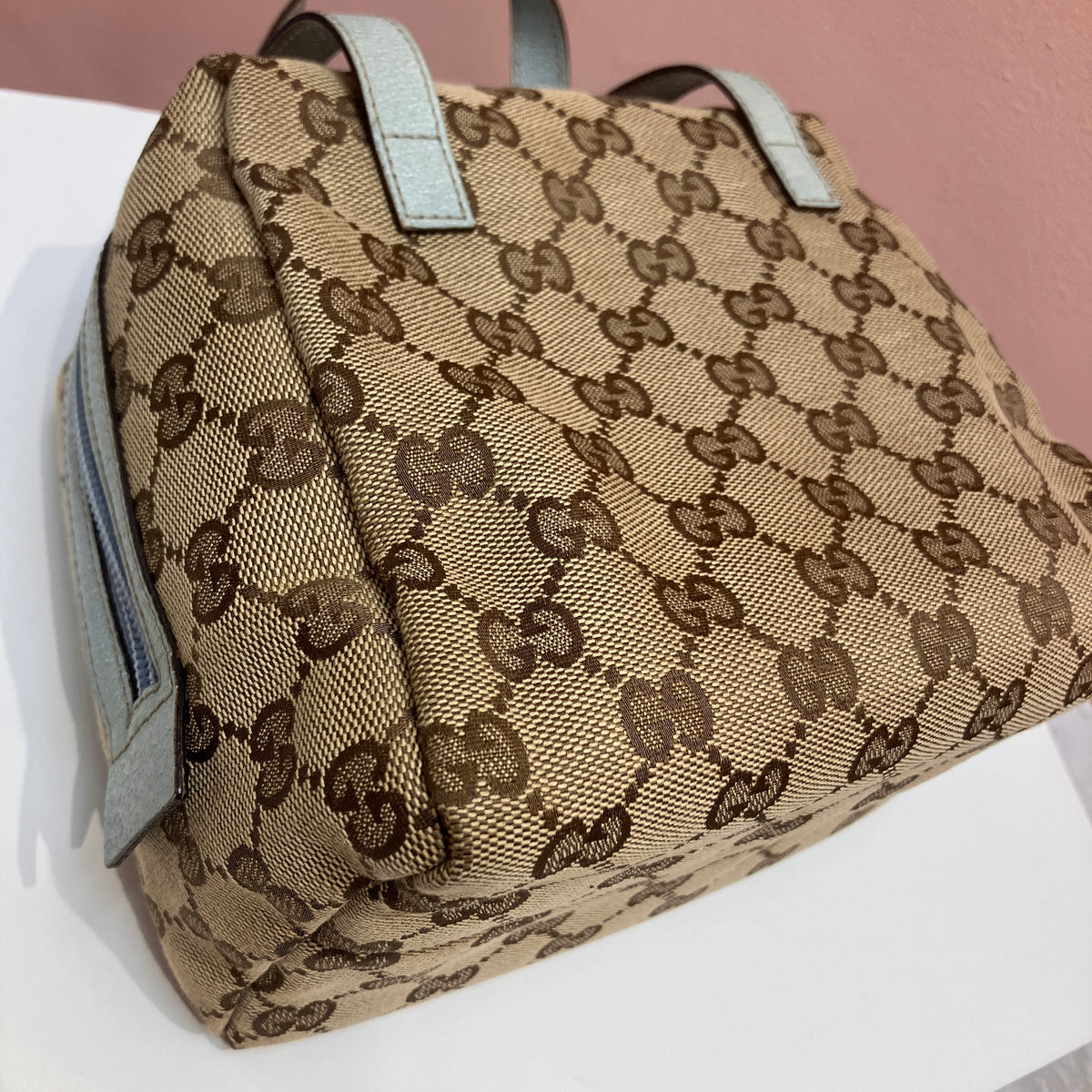 Gucci Vintage GG Canvas Tofu Top Handle Bag