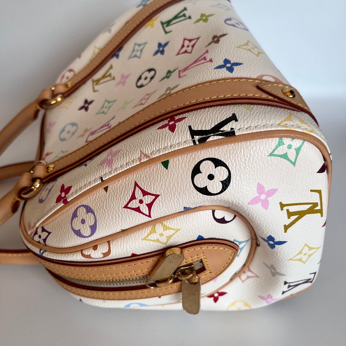Louis Vuitton x Takashi Murakami White Multicolor Priscilla Handbag