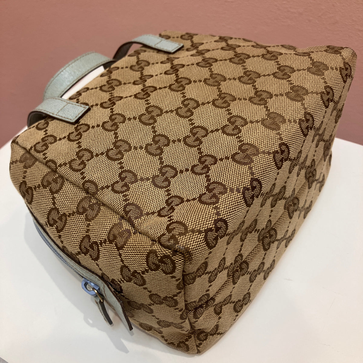 Gucci Vintage GG Canvas Tofu Top Handle Bag