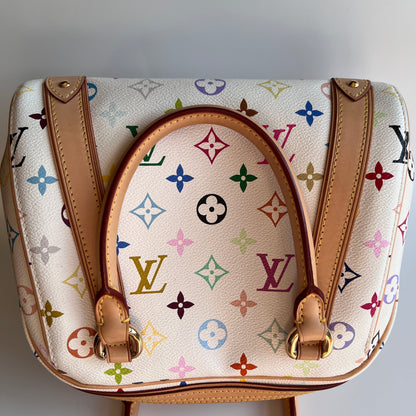 Louis Vuitton x Takashi Murakami White Multicolor Priscilla Handbag