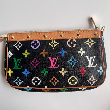 Louis Vuitton x Takashi Murakami Black Multicolor Pochette