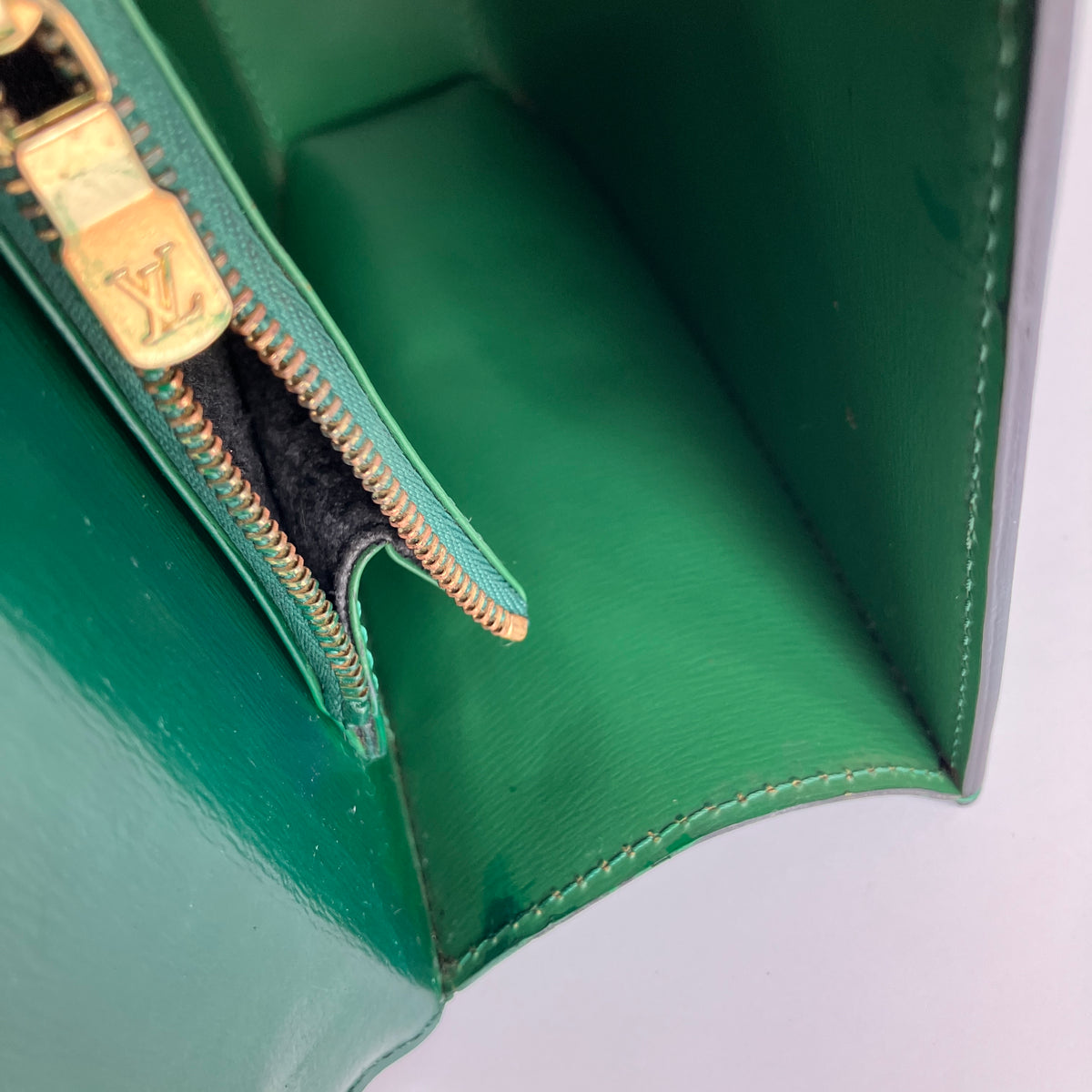 Louis Vuitton Vintage Malesherbes Green Epi Top Handle Bag