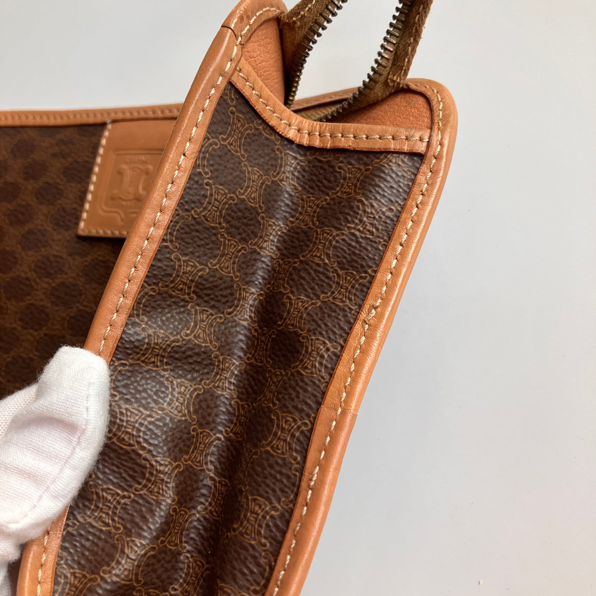 Celine Vintage Macadame Coated Canvas Clutch