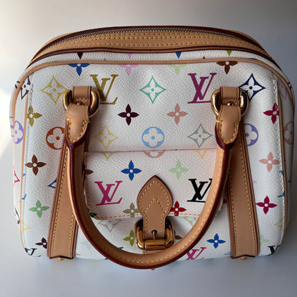 Louis Vuitton x Takashi Murakami White Multicolor Priscilla Handbag