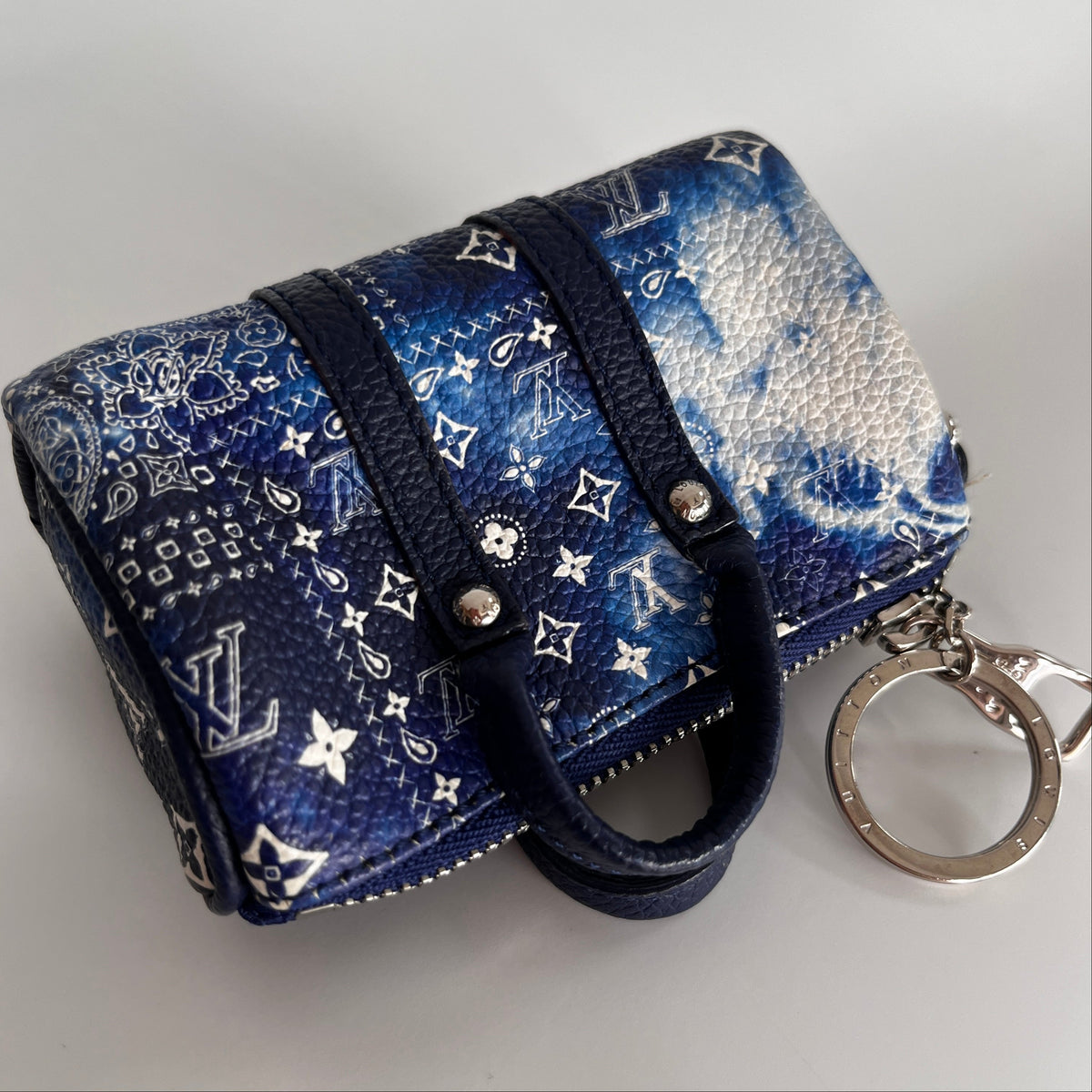 Louis Vuitton Blue Bandana Porto Craie Pouch/ Key Charm