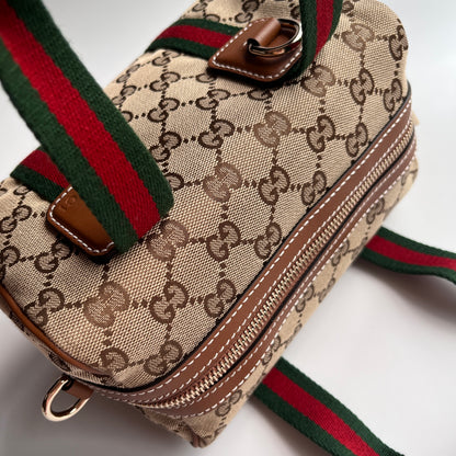 Gucci Canvas Mini Boston Crossbody Bag