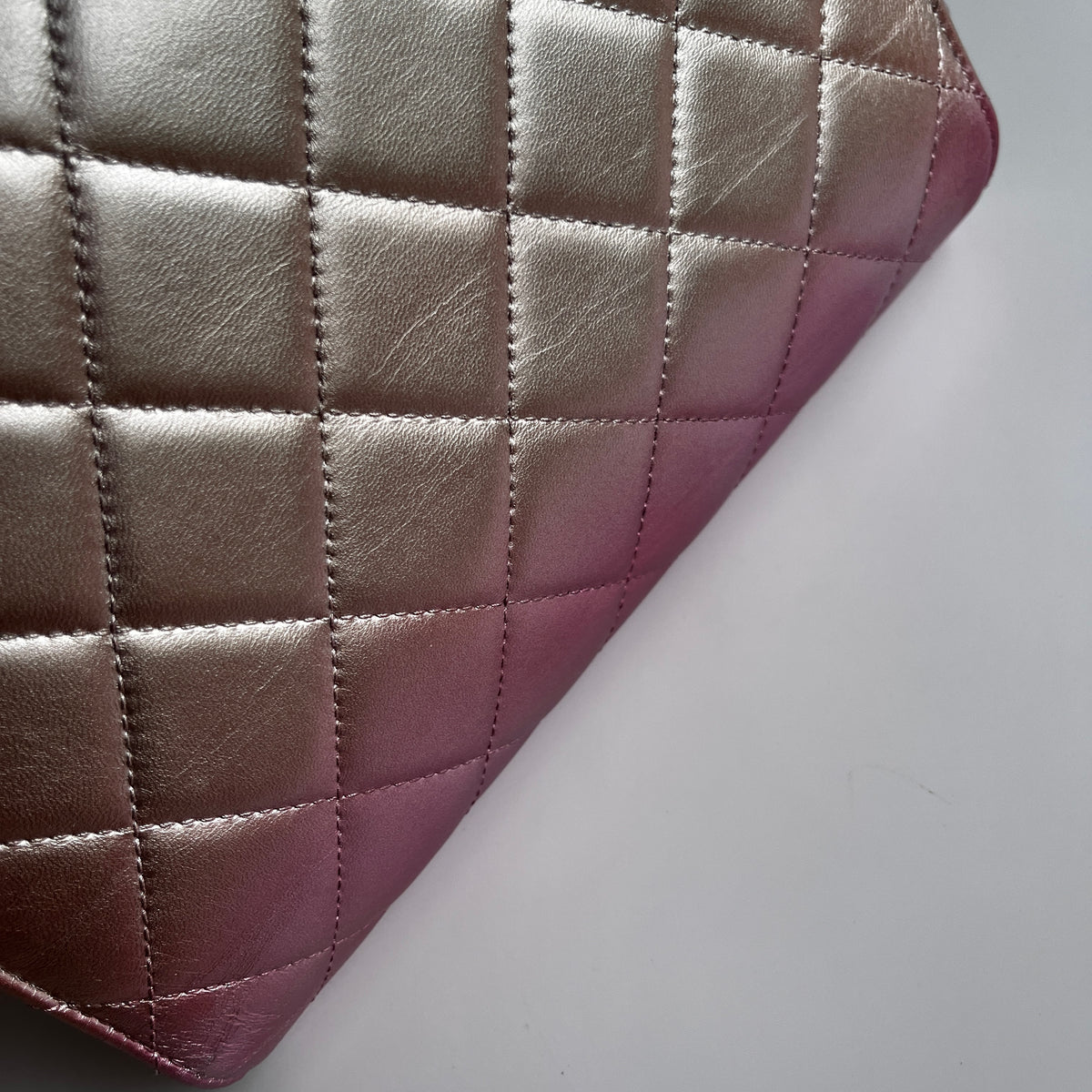 Chanel Quilted Gradient Metallic Lambskin Like A Wallet Flap Crossbody Bag