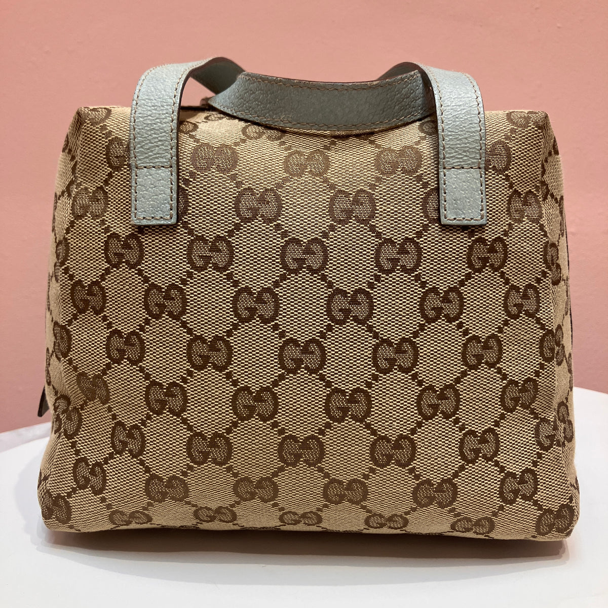 Gucci Vintage GG Canvas Tofu Top Handle Bag