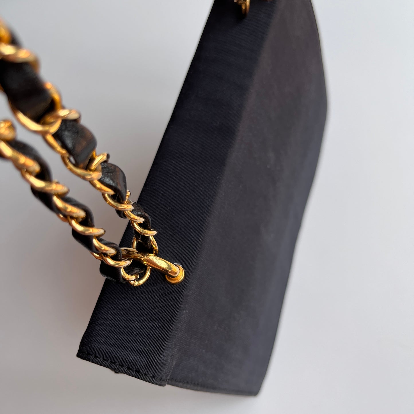 Moschino Vintage Black Nylon Chain Shoulder Bag
