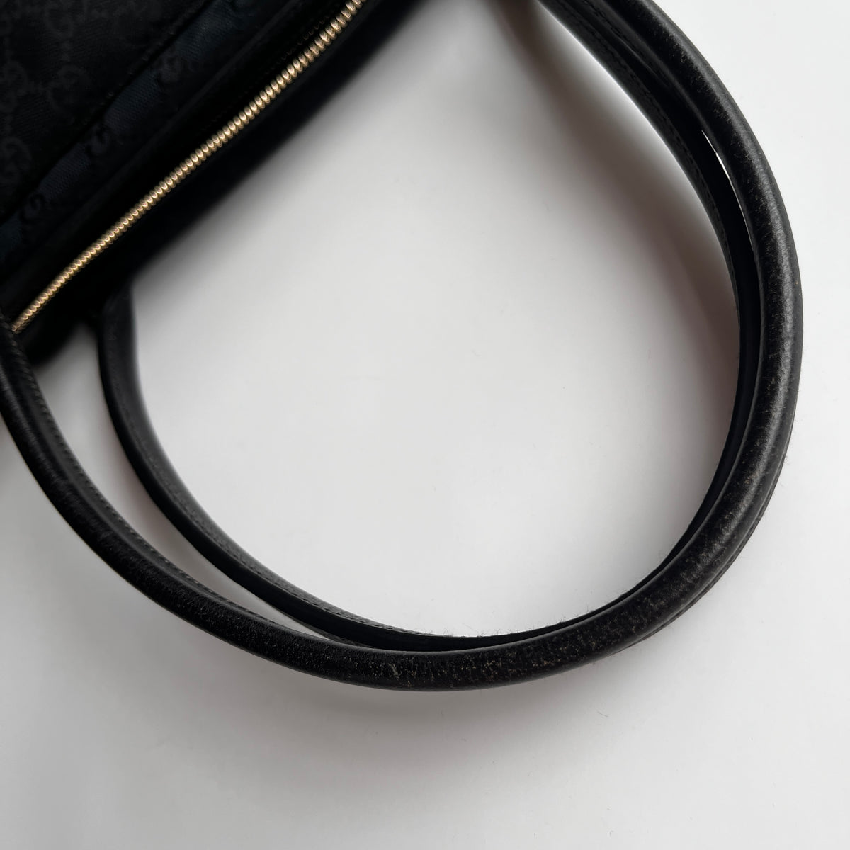 Gucci Princy Black Canvas Sherry Line Shoulder Bag