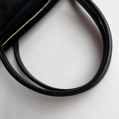 Gucci Princy Black Canvas Sherry Line Shoulder Bag