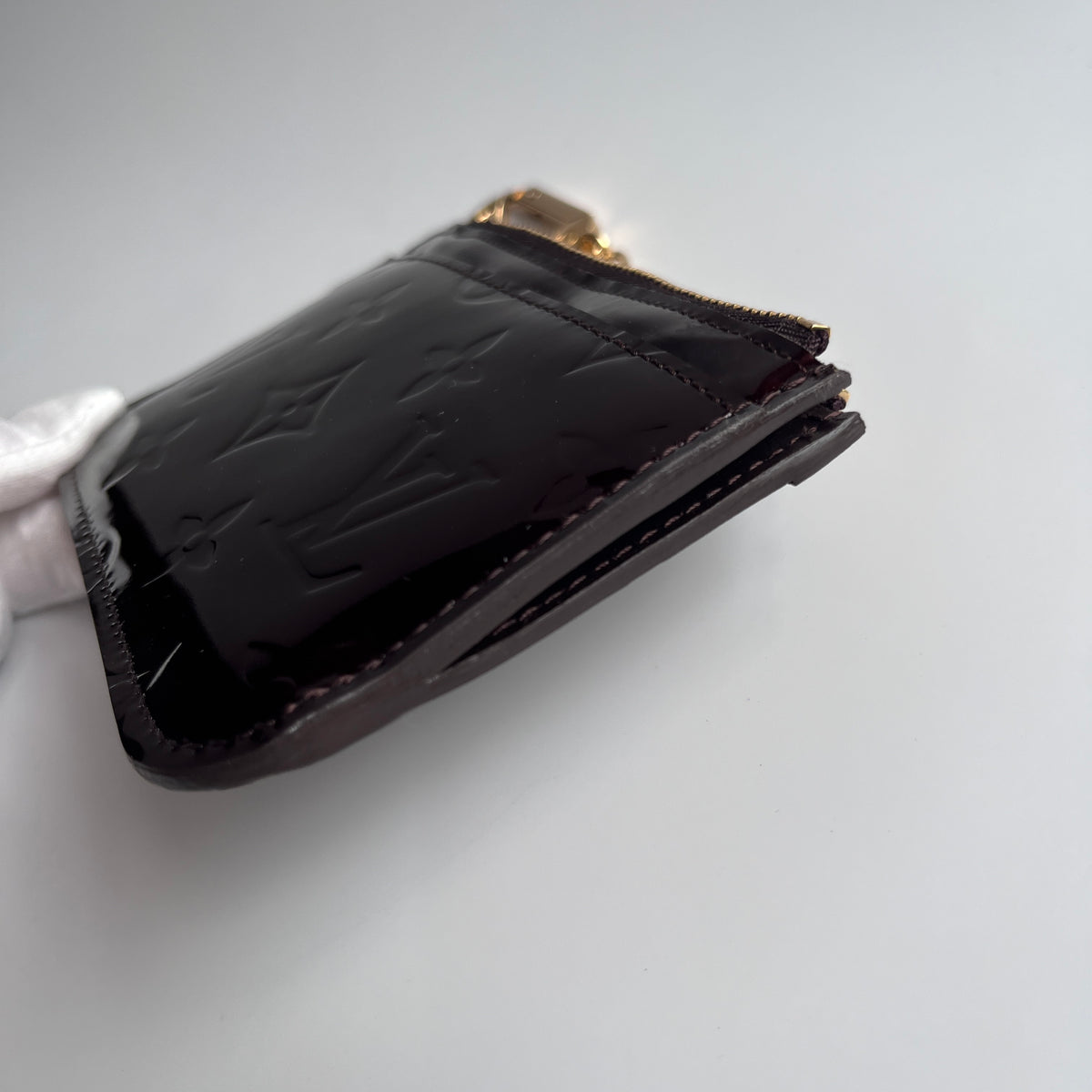 Louis Vuitton Amarante Vernis Pochette Cle Key Coin Case