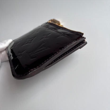 Louis Vuitton Amarante Vernis Pochette Cle Key Coin Case