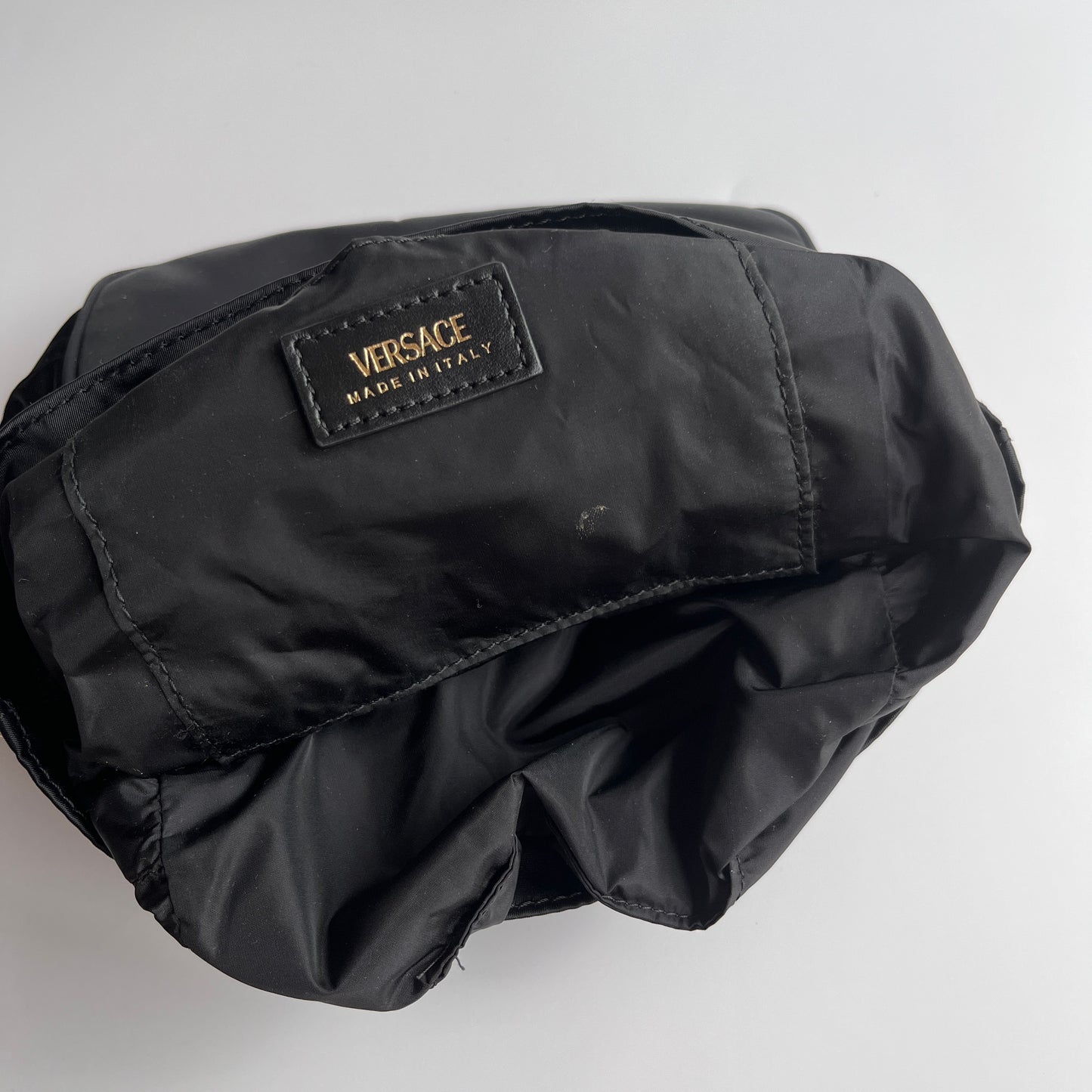 Versace Black Nylon Bucket La Medusa Crossbody Bag