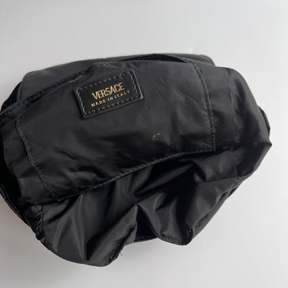 Versace Black Nylon Bucket La Medusa Crossbody Bag