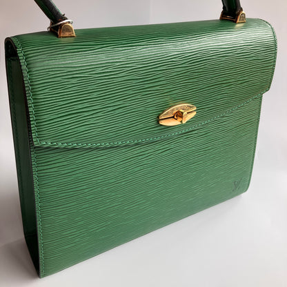 Louis Vuitton Vintage Malesherbes Green Epi Top Handle Bag